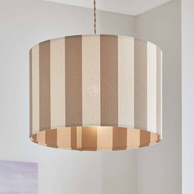 Beatrice Stripe Drum Lamp Shade - Natural