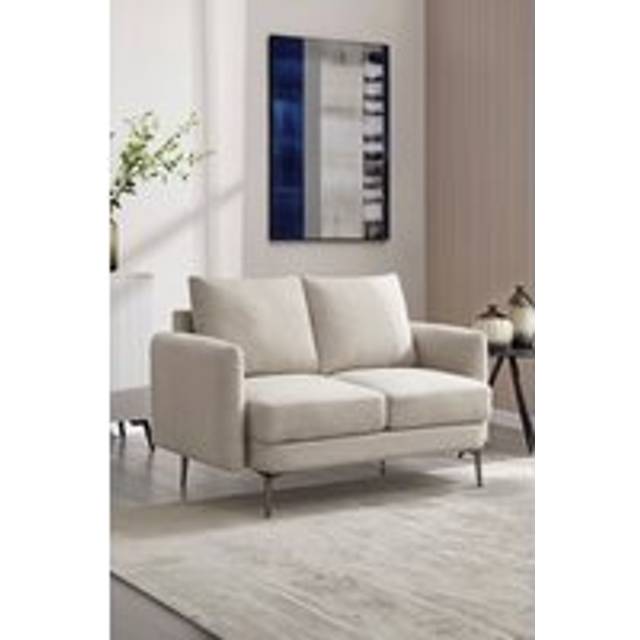 Sofia 2 Seater Fabric Sofa - Beige - One Size