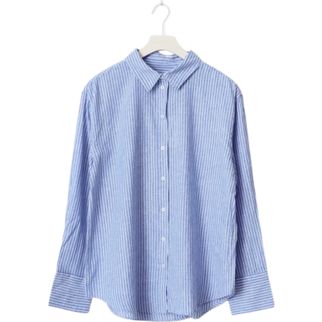 Gina Tricot - Linneskjorta Linen Blend Shirt - Blå
