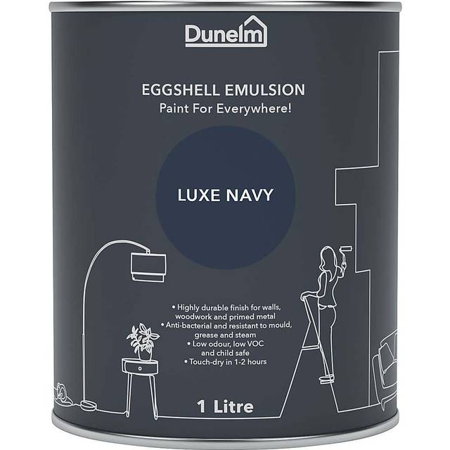 Dunelm Luxe Navy Eggshell Emulsion Paint - Luxe Navy Paint