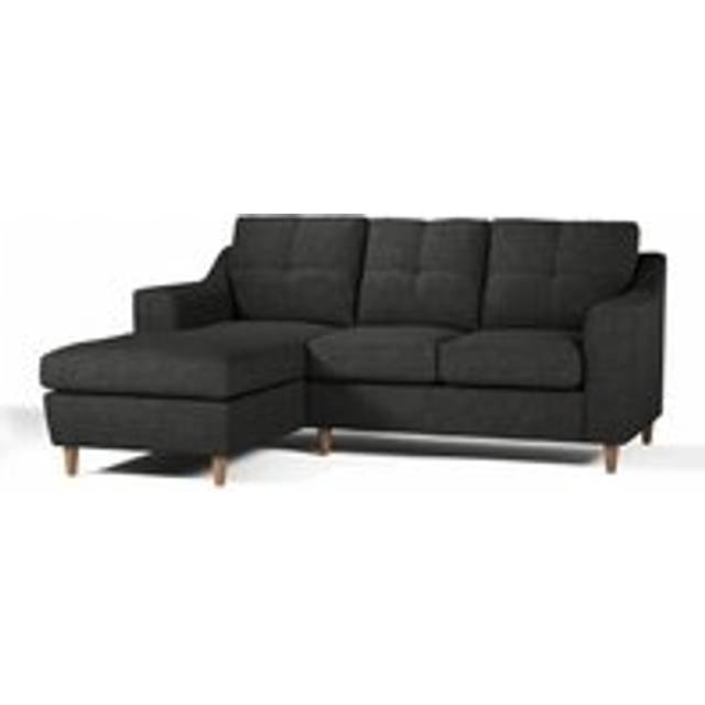 Baxter Fabric L Shaped 3 Seater Corner Sofa With Chaise Left Hand Facing - Charcoal, Silver, Oatmeal or Sage - One Size