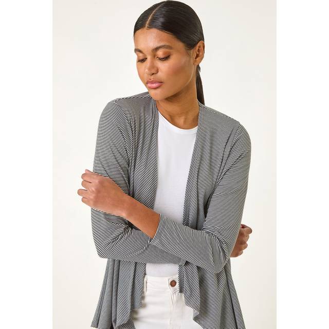Waterfall Stetch Jersey Cardigan - Black - 18