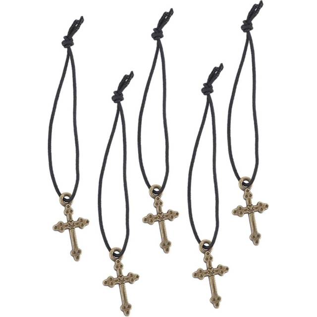 Chic Alloy Cross Necklace Set for American Dolls 5pcs Miniature Doll Accessories Vintage Style