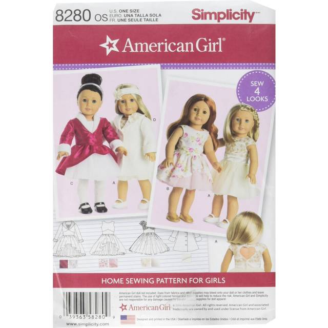 Simplicity 8280 American Girl Doll Dress Sewing Patterns for 18 Dolls