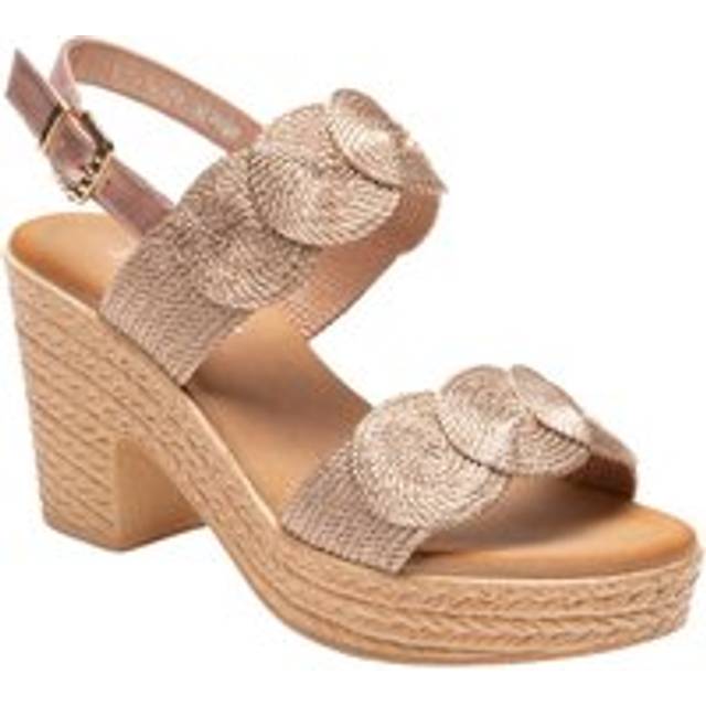 Sandal Wedge Woven Braided Block Heels Summer Espadrille Platform Shoes - Rose Gold - 3