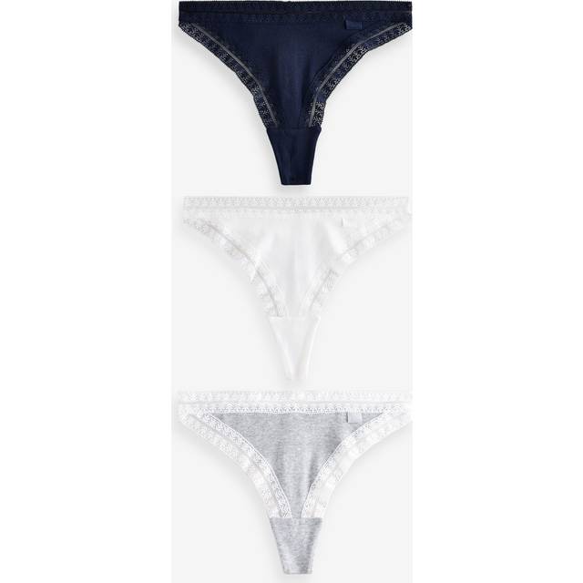 Knickerbox 3 Pack Cotton Thong, Navy 8