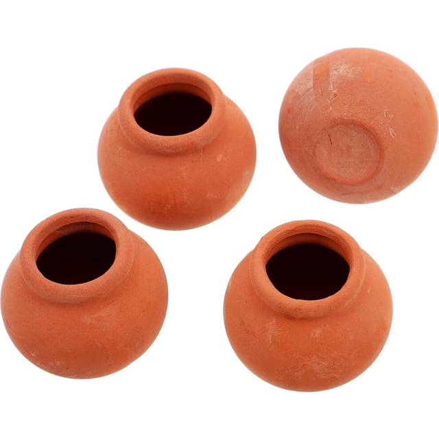 4PCS Miniature Flower Pots Cute Dollhouse Clay Pots for Fairy Garden and ' Playtime Accessories
