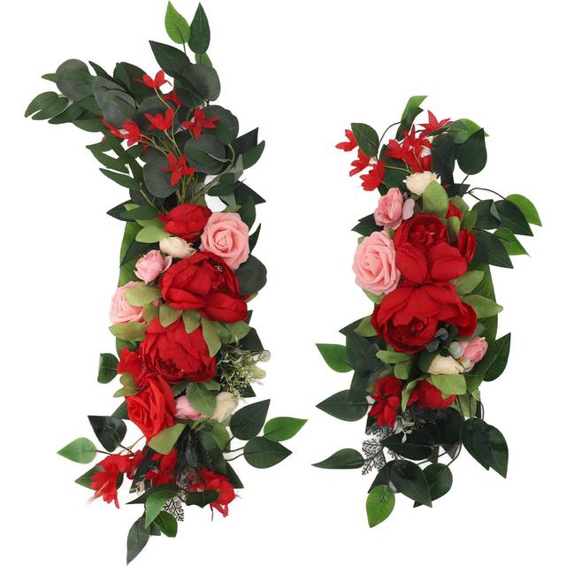 Wedding Arch Draping Artificial Flower Multifunctional Wedding Welcome Signs Floral Decoration Red red