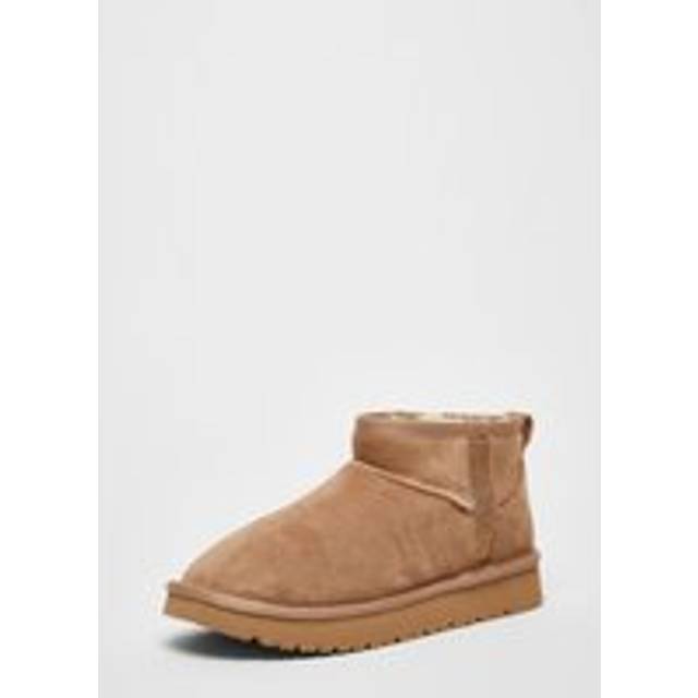 Womens Taupe Faux Suede Diamante Ankle Boots - Beige - 5