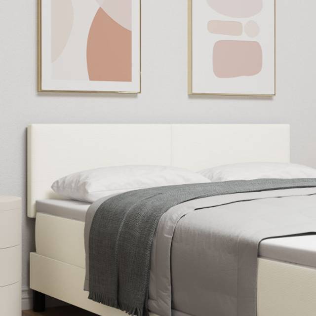vidaXL Huvudgavel Enkel Design Grädde 160 cm Sammetstyg