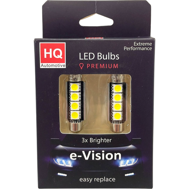 Hq automotive festoon 44mm 42mm c10w 264 led interior car bulbs canbus white