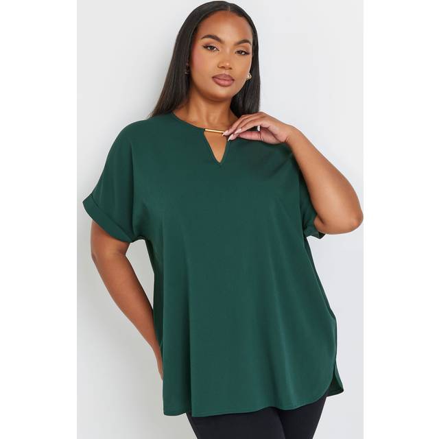 Yours Curve Green Metal Trim Blouse, Women's Curve & Plus Size, Yours - 22-24