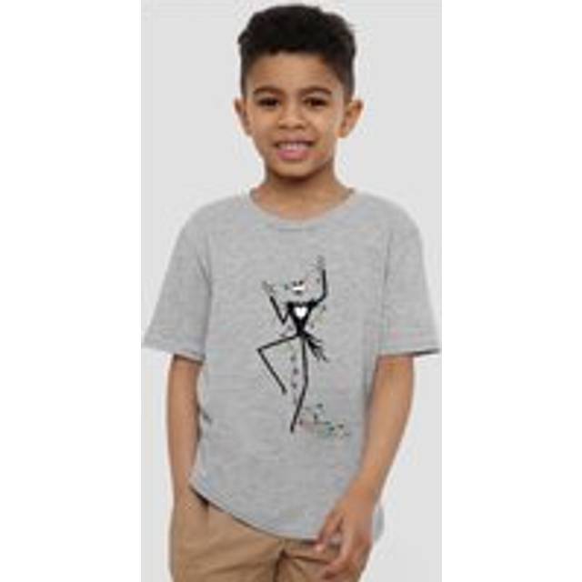 The Nightmare Before Christmas Jack Fairy Lights Kids T-Shirt Light Grey - 7-8 Years