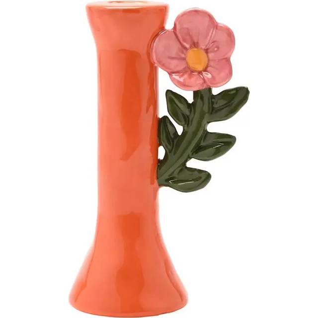Hestia Orange Flower Candle Holder