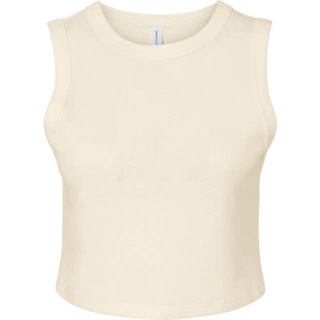 (XL, Solid Natural Blend) Bella + Canvas Womens/Ladies Muscle Micro-Rib Cropped Vest Top