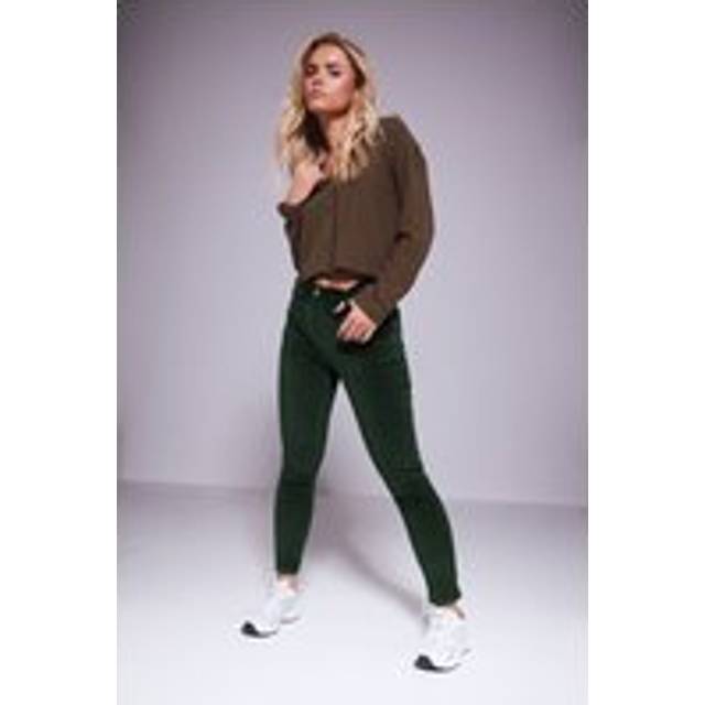 Pixiegirl Khaki Green Cord Skinny Jeans 14 Pixiegirl | Petite Women's Skinny Jeans