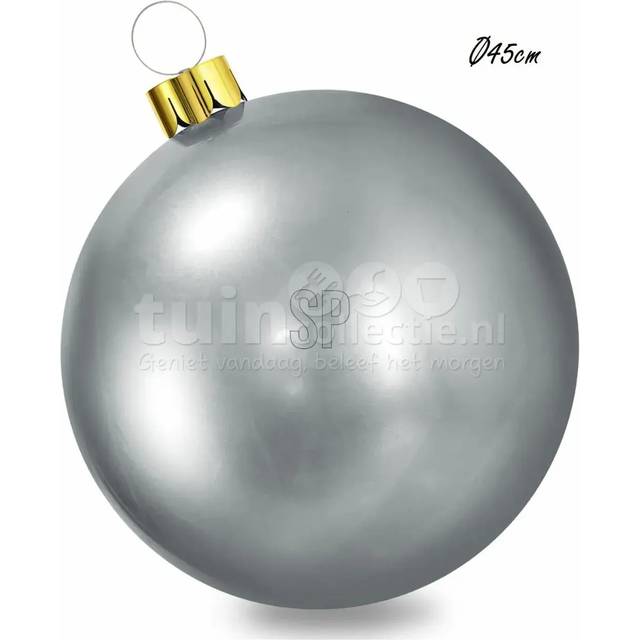 45cm inflatable christmas ball silver durable abs indoor outdoor holiday decor