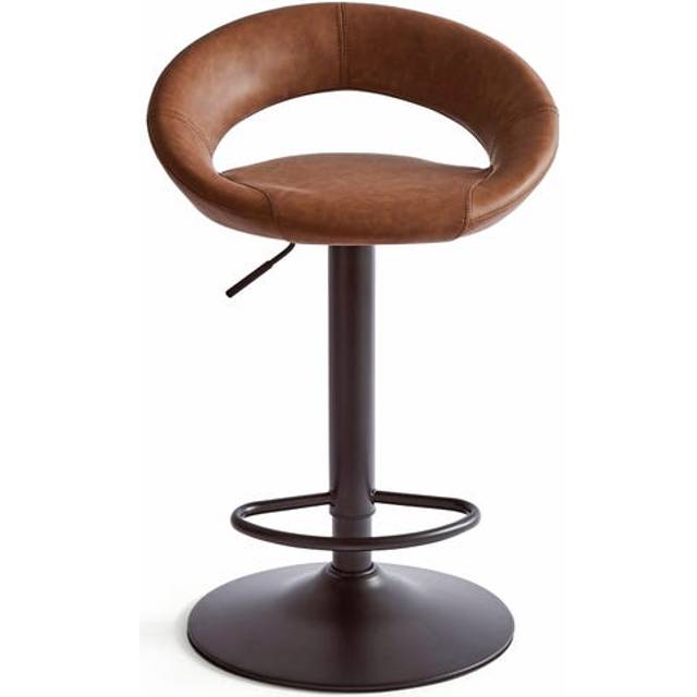 Knox Adjustable Height Swivel Bar Stool, Faux Leather - Tan