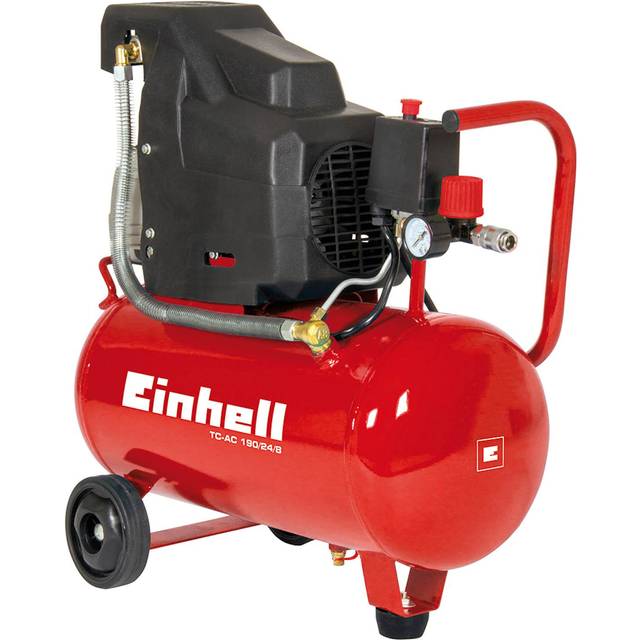 Einhell Kompressor TC-AC 190/24/8 (1500 W., max. 8 bar, 24 l-Tank, 165 l/min Ansaugleistung, Motordrehzahl 2850 min^-1, Druckminderer, Manometer, Ölschmierung)