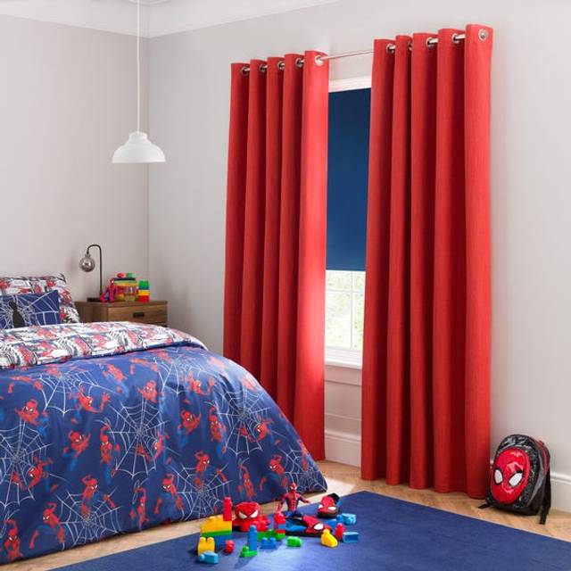 Solar Blackout Eyelet Curtains - Tomato