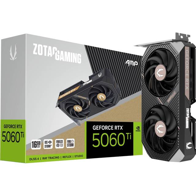 ZOTAC GAMING GeForce RTX 5060 Ti 16GB Twin Edge - Grafikkort - GeForce RTX 5060 Ti - 16 GB GDDR7 - PCIe 5.0 x8 - 3 x DisplayPort, HDMI