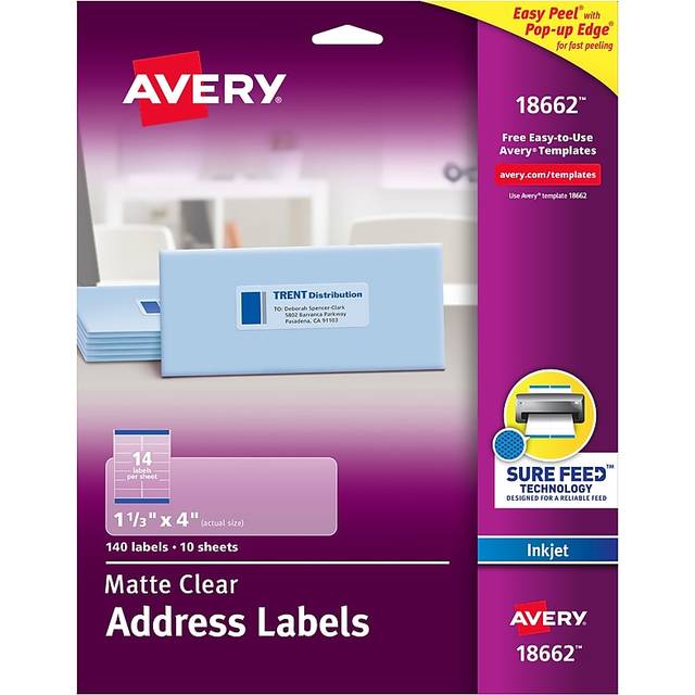 Avery Easy Peel Inkjet Printer Mailing Labels