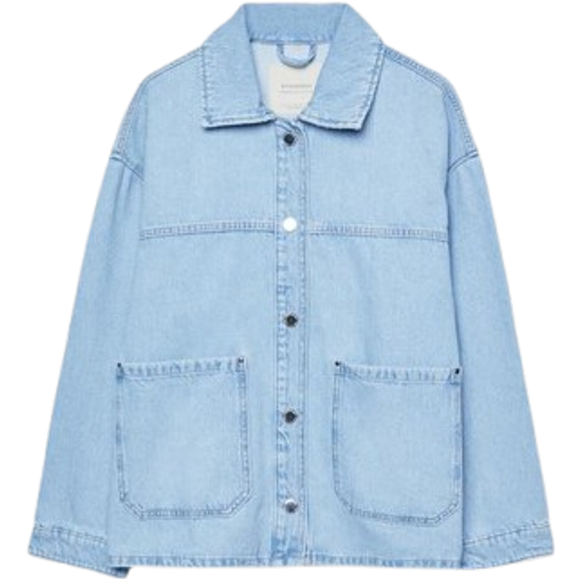 Stradivarius Denim jacket with pockets Light blue XS