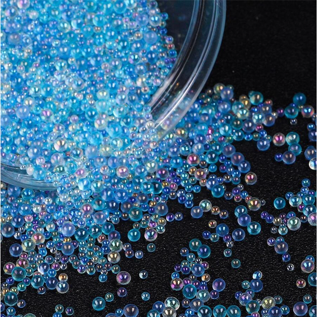 SHEIN 30g UV Resin Foam Beads 2mm To 3.5mm Water Droplet Shaped Foam Bead Filling Agent For DIY Rocking Bed Resin Mold Resin Pendant Jewelry Production (Blu