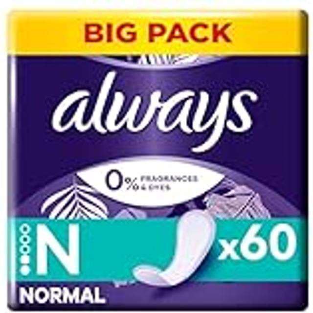 Always Dailies Normal Fresh & Protect trosskydd 60 st, som andas, är flexibla och bekväma samt har en absorberande kärna