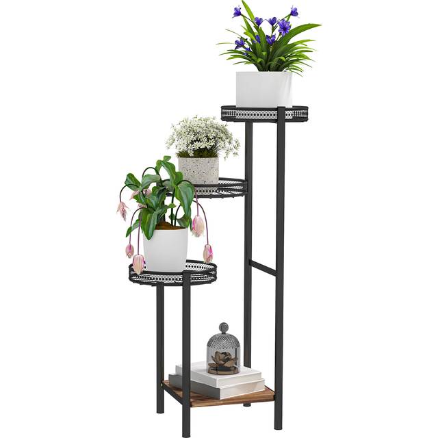 TEMU 4 Tiered Plant Stand, Tall Metal Plant Shelf, Corner Plant Holder Display Rack For Living Room, Balcony, Garden, Patio