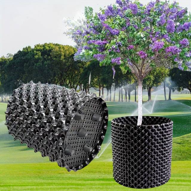 TEMU 1pc Enhancing Plastic Planter - Round Tree Pot For Plants, Garden Supplies & Planting Container Accessory