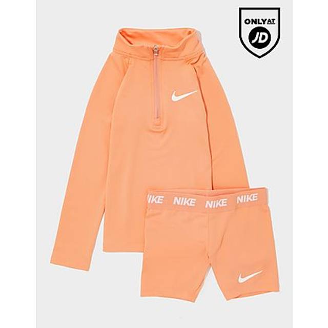 Nike Girls' Pacer 1/4 Zip Top/Shorts Set Children - Orange - 3-4Y