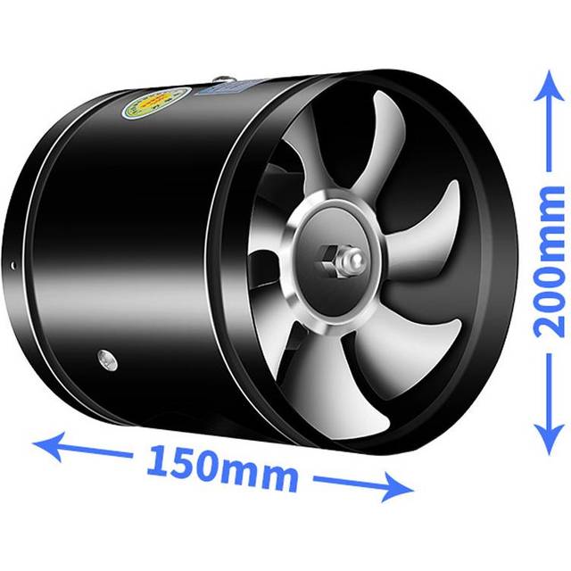 Round Inline Booster Duct Fan Exhaust Ventilation Fan with Low Noise for Kitchens, Bathrooms, 4 Inch black