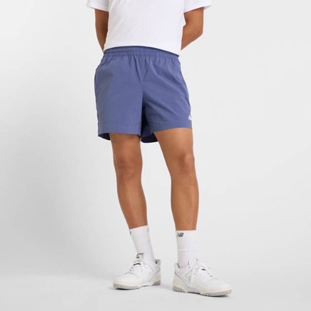 New Balance Men's Athletics Stretch Woven Short 5" in Blue Polywoven, size X-Small - XS