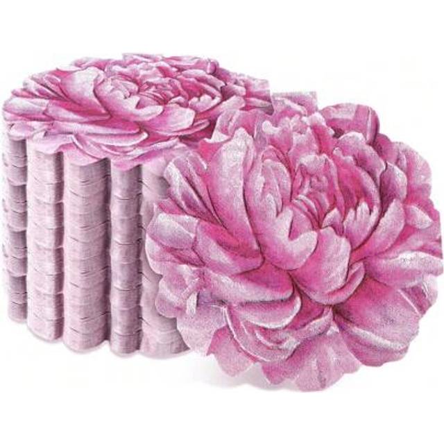 SHEIN 20pcs/40pcs/100pcs Pink Packs Peonies Paper Dinner Napkins Peony Flower Guest Napkins Decorative Pink Floral Paper Napkins For Spring Summer Wedding P