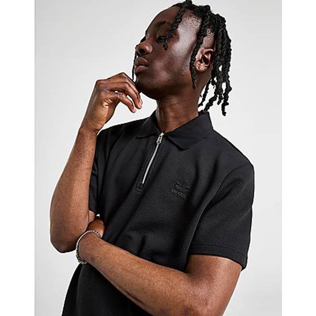adidas Originals Waffle Polo Shirt - Black - Mens