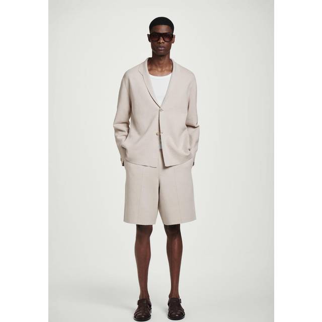 Knitted Linen Shorts in Green