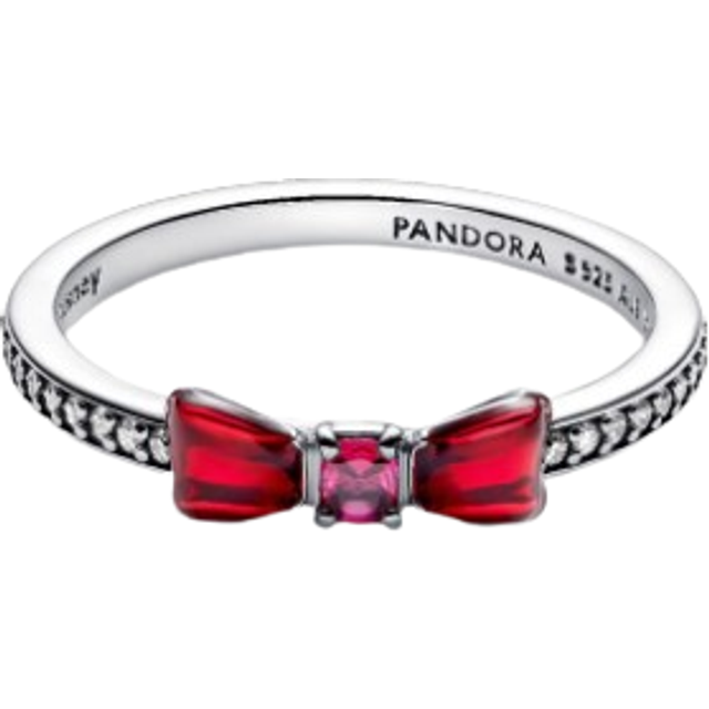 Pandora Disney Princess Snow White Bow Ring - Enamel / Sterling silver / Mixed stone / Red - Sz. 48