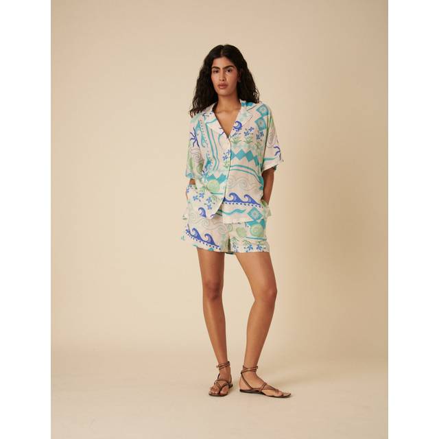 Nobody's Child Jet Seaside Print Shorts, Multi