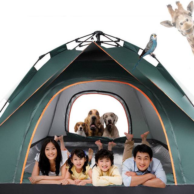 TEMU 2-3 Instant Up Large Camping Tent Outdoor Shelter Divided Curtain For Separated Room, Portable With Carrying Bag, For All