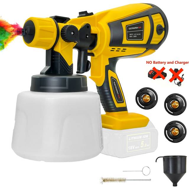 TEMU Cordless Paint Sprayer Compatible With 18v / 20v Battery, Fence Paint Sprayer With 4 Nozzles & 1000ml Container, Spray Paint For Fencing & Decking - Tool Only, Battery Not Included