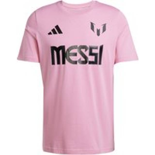 adidas performance – Ljusrosa t-shirt med tryck av Messis namn och nummer