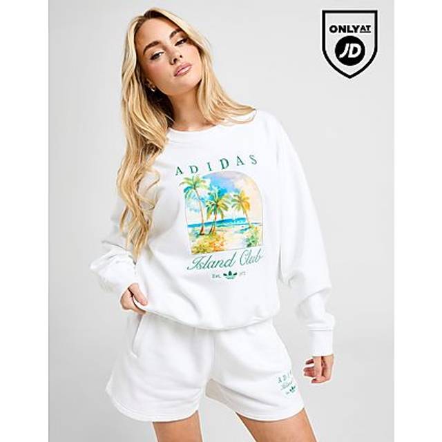 adidas Originals Island Club Crew Sweatshirt - White - Womens