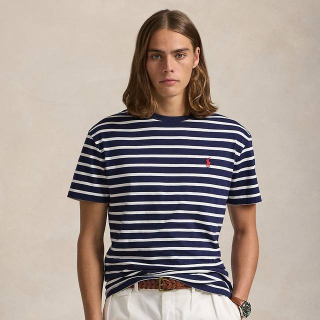 POLO RALPH LAUREN Custom Slim Fit Striped Jersey T-Shirt |Marinblå |M