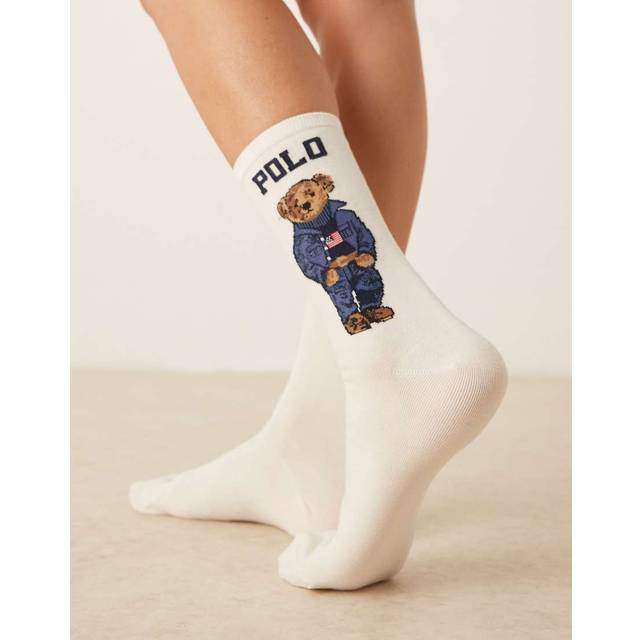 Polo Ralph Lauren Cotton-Blend Intarsia-Knit Socks - White