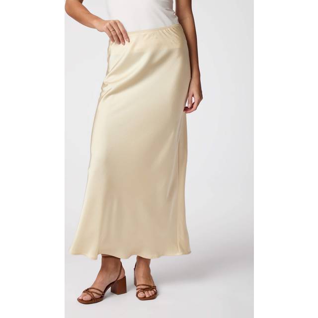Neo Noir Vicky Heavy Sateen Skirt Dam Maxikjolar Stl. 38 - Från Magasin - Light Yellow (38)