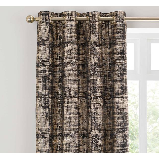 Romano Velour Eyelet Curtains - Black