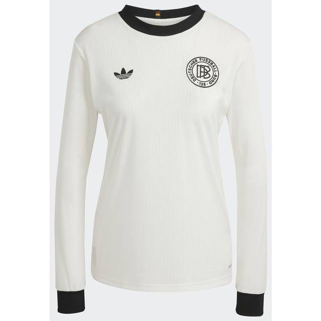 adidas Originals – Germany Anniversary – Svart och vit t-shirt i jersey med långa ärmar-Vit/a