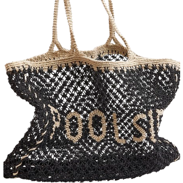 River Island Womens Black Poolside Crochet Beach Bag - One Size