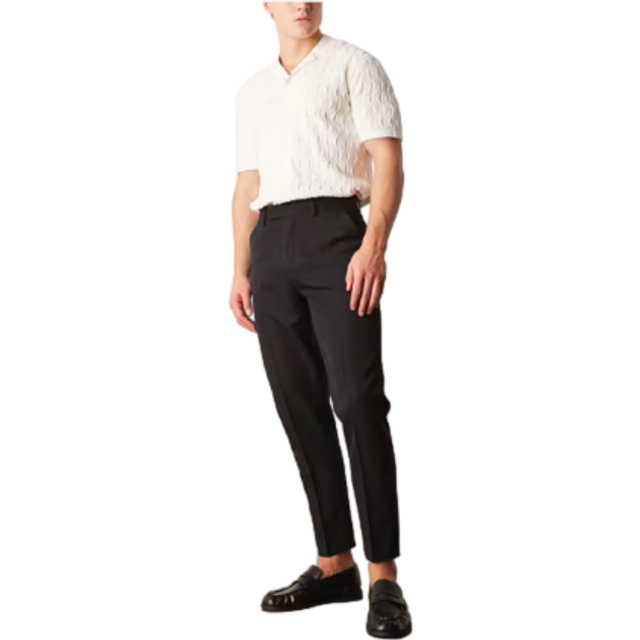 ASOS DESIGN – Svarta, avsmalnande finbyxor-Svart/a